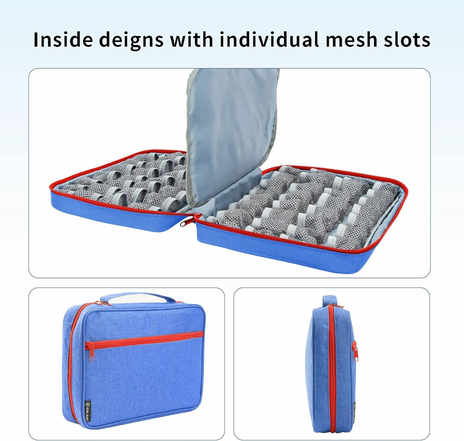 KISLANE Carrying Case Compatible with 64 Bakugan Figures, Case Compatible with Bakugan Accessories, Bag Only (Blue)