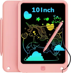 KOKODI LCD Writing Tablet for Kids, 10 Inch Colorful Drawing Tablet, Educational Learning Kids Toys for Age 3-12 Years Old, Toddler Doodle Board, School Supplies for Girls, Birthday Gifts 5-7