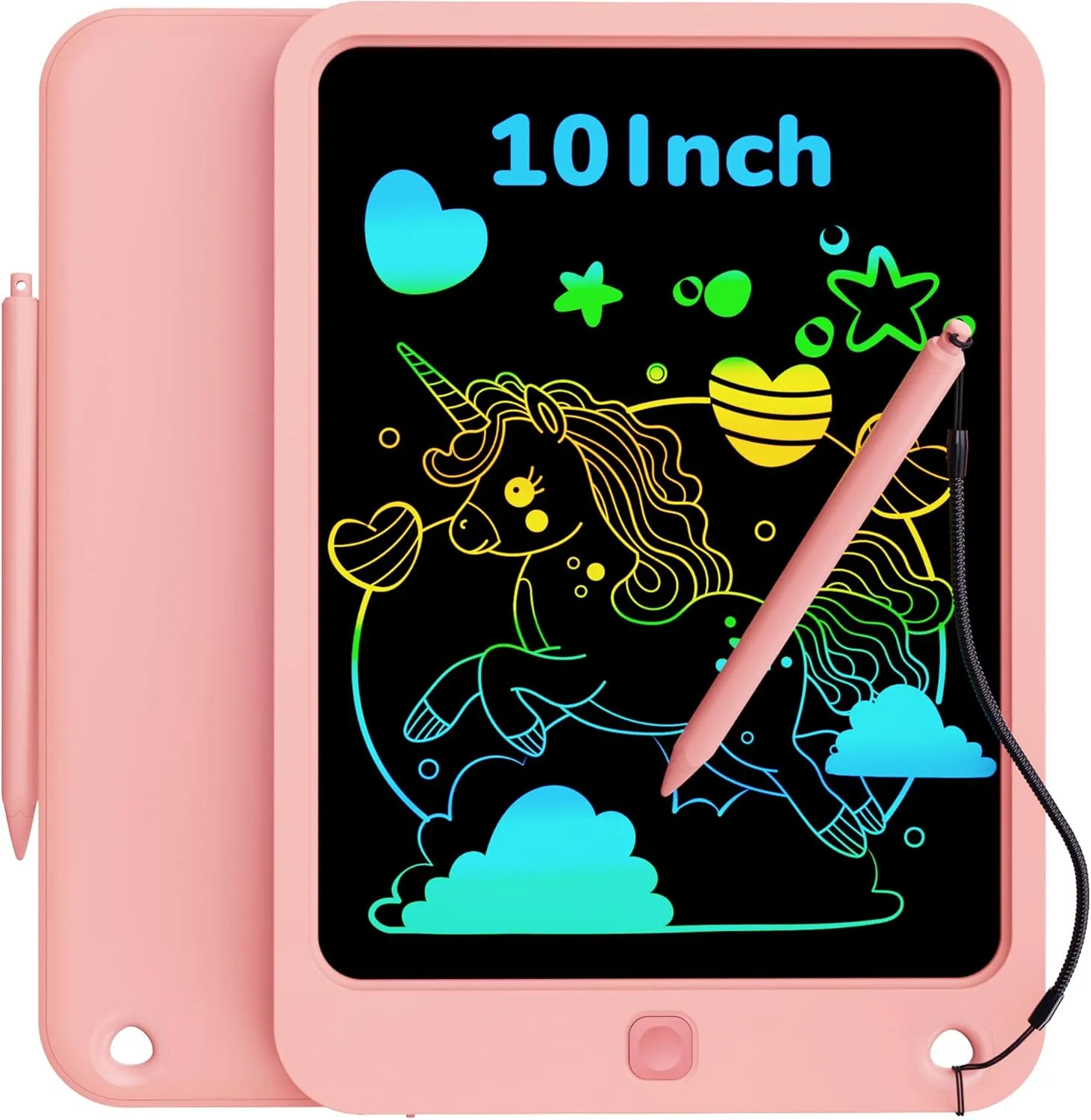 KOKODI LCD Writing Tablet for Kids, 10 Inch Colorful Drawing Tablet, Educational Learning Kids Toys for Age 3-12 Years Old, Toddler Doodle Board, School Supplies for Girls, Birthday Gifts 5-7