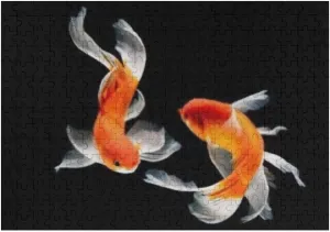 Kuizee Jigsaw Puzzle 1000 Pieces Puzzle for Adults Beauty Koi Fish Swimming Black School Kids Teens Educational Intellectual Decompressing Funny Family Games 29.5X19.7 Inch