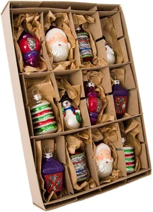 Kurt Adler Early Years Glass Ornament, 2.5-Inch, Set of 12, Christmas