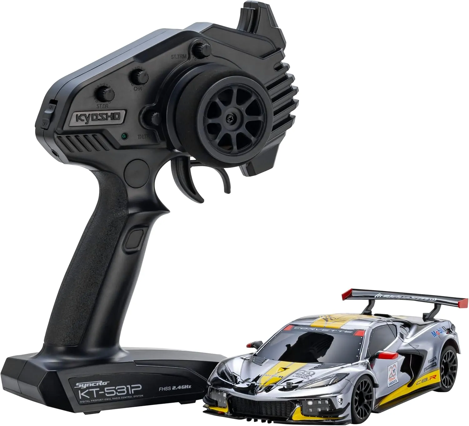 Kyosho MR04RWD r/s Chevrolet Corvette C8.R Chrome Yellow Electric Radio Control 32356CRY