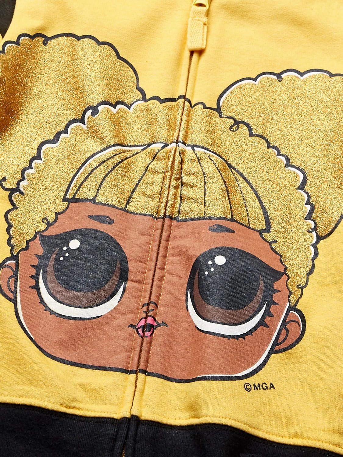 L.O.L. Surprise! Girls' The Glitterati Crystal Queen Big Face Zip-up Hoodie