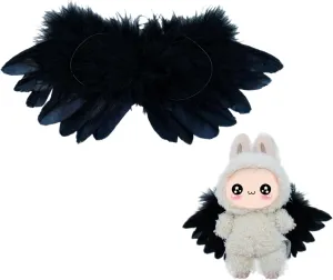 Labobo Wings of Whimsy 17cm Labobo Clothes Set, Macarons Dolls Accessories Suit, Cute Clothes for Macarons Dolls Dress up Unique Style (Black)