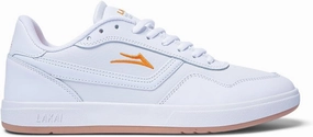 Lakai Terrace Mens Skate Shoes, White Leather, 5