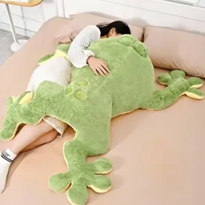 Large Frog Stuffed Animal Green Frog Plush Toy Frog Plushies Hugging Pillow Gift for Boys Girls(51.2in)