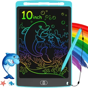LCD Writing Tablet for Kids, 10 Inch Colorful Doodle Board Drawing Tablet, Electronic Erasable Drawing Pads, Toddler Educational Toys Birthday Gifts for 3 4 5 6 7 8 Year Old Girls Boys (Blue)