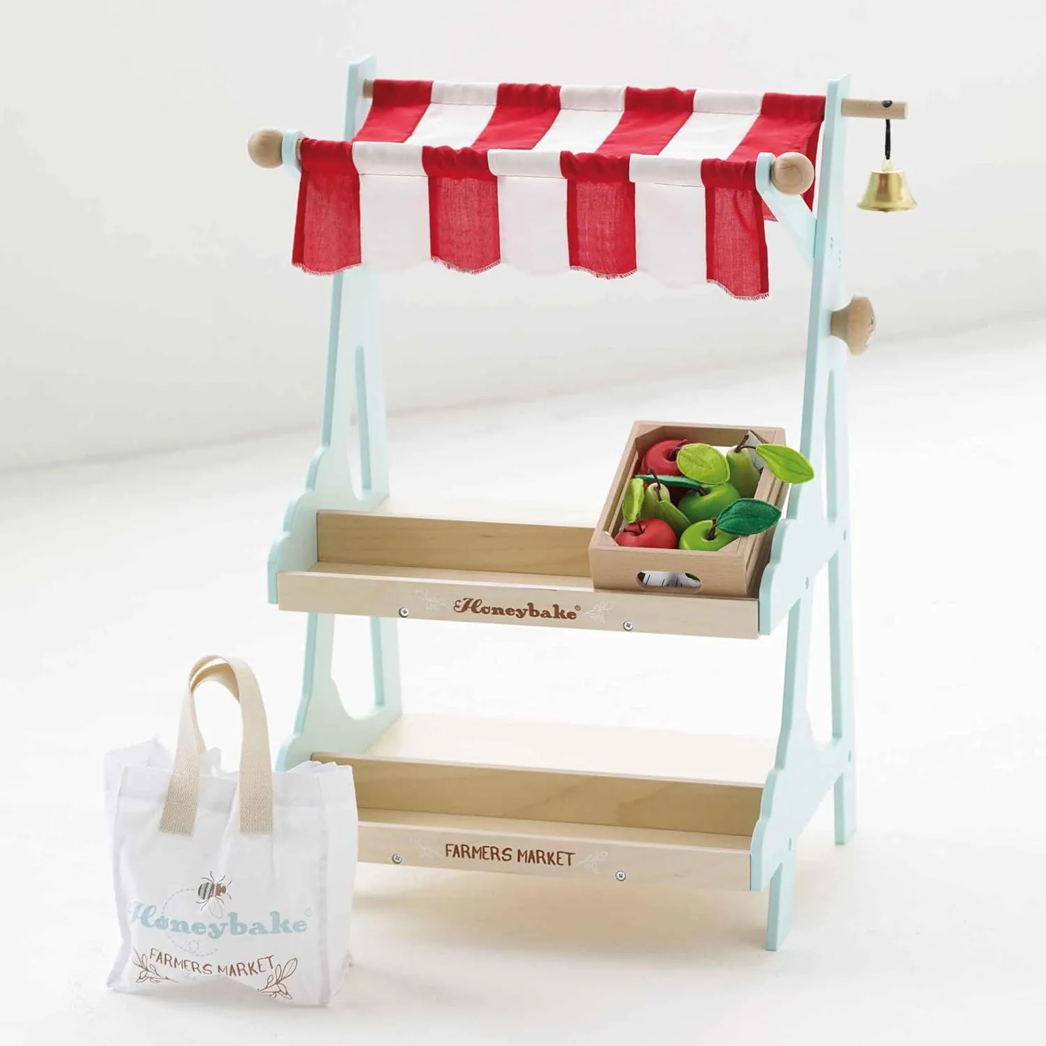 Le Toy Van - Timeless Honeybee Wooden Market Play Shop Set | Perfect for Supermarket, Food Shop or Cafe Pretend Play | Great As A Gift,TV181