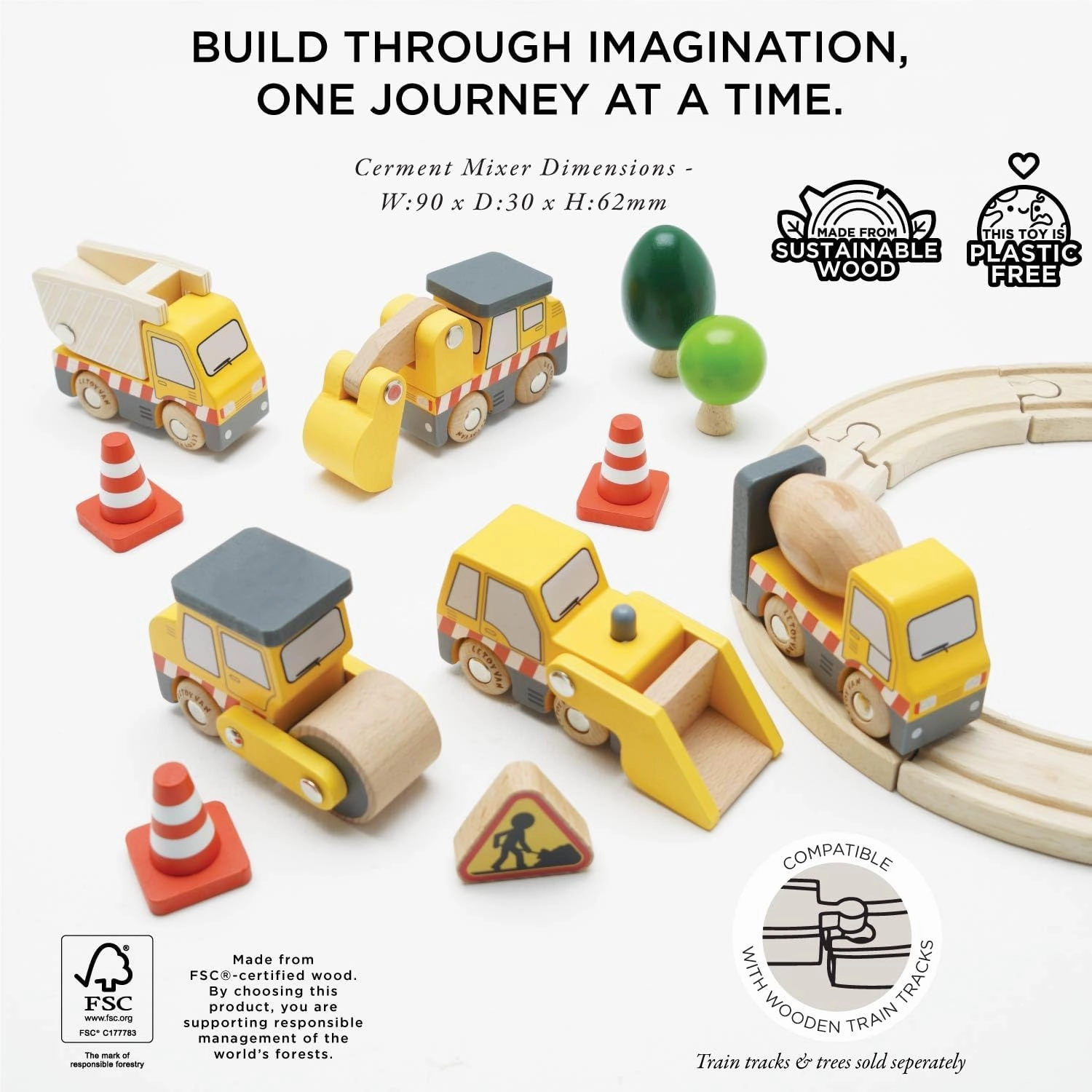 Le Toy Van Wooden Construction Vehicles Set