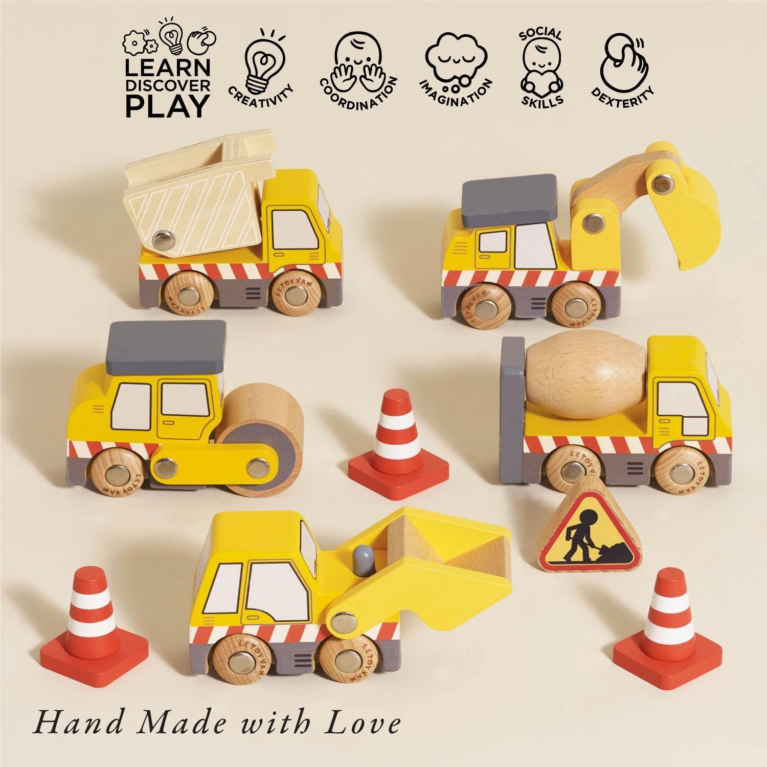 Le Toy Van Wooden Construction Vehicles Set