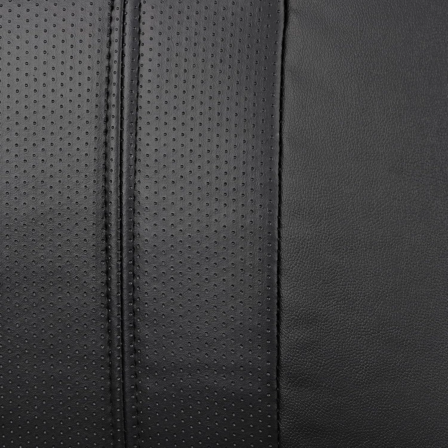 Leader Accessories Auto 2 Leather Car Seat Covers Black Universal Fit Cars SUV Trucks Front Seats with Airbag