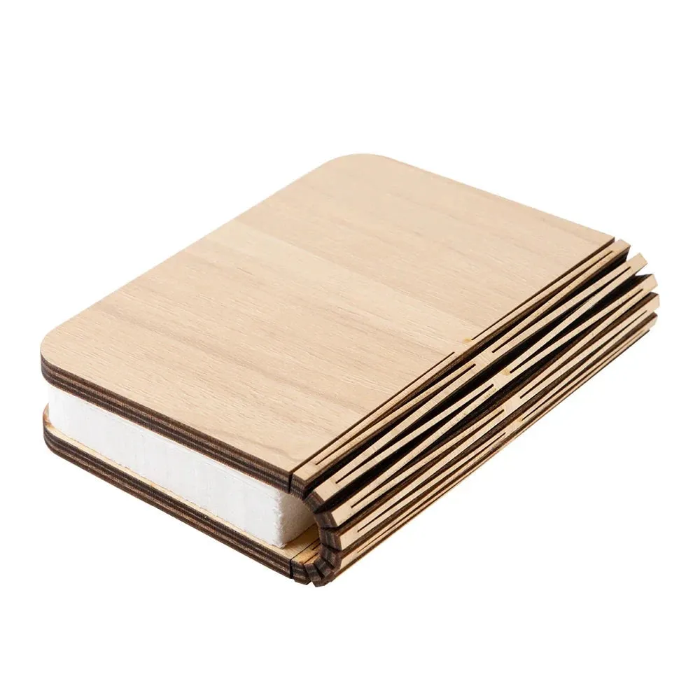 LED Book Lamp - Accordion Fold, USB Rechargeable, Magnetic Wood