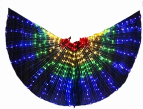 LED - 240 Light-Up Belly Dance Costume with Telescopic Sticks, Glowing Performance Props for Women