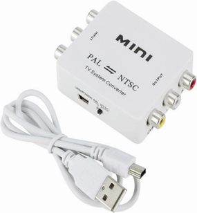 Leyeet PAL/NTSC/SECAM to PAL/NTSC Mini Bi-Directional TV System Converter Switcher for DVD, VCD Players Video Cameras VCRs DVR PS2 PS3 Xbox Game Consoles TV Satellite Receivers Video Monitors Systems