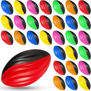 Libima 30 Pack Mini Footballs Bulk 7 Inch Small Toy Footballs Spiral Foam Soft Sports for Indoor Outdoor Play Game Boys Girls Party Supplies