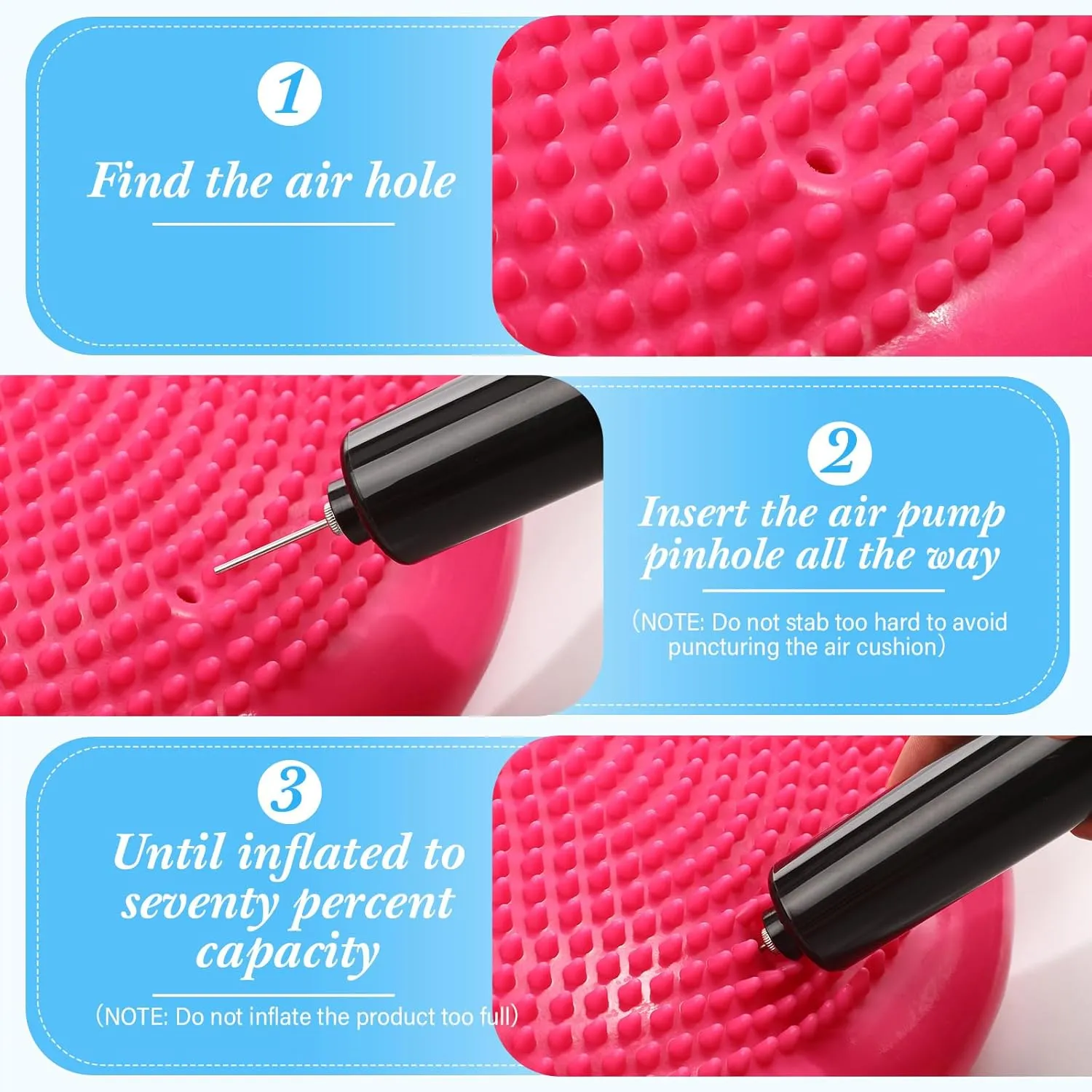 Libima 8 Pcs Wiggle Seat Inflated Wobble Cushion Sensory Seat Flexible Balance Board Balance Disc with Needle Pump for Men Women Physical Exercise Improving Posture Home Office