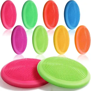 Libima 8 Pcs Wiggle Seat Inflated Wobble Cushion Sensory Seat Flexible Balance Board Balance Disc with Needle Pump for Men Women Physical Exercise Improving Posture Home Office