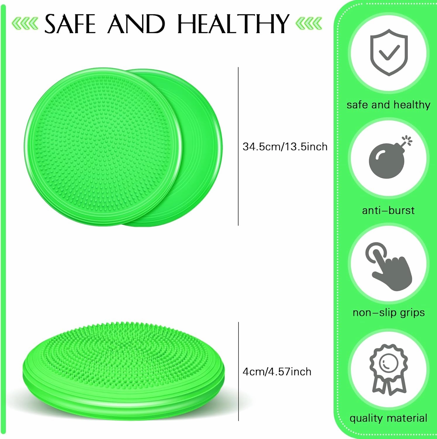 Libima 8 Pcs Wiggle Seat Inflated Wobble Cushion Sensory Seat Flexible Balance Board Balance Disc with Needle Pump for Men Women Physical Exercise Improving Posture Home Office