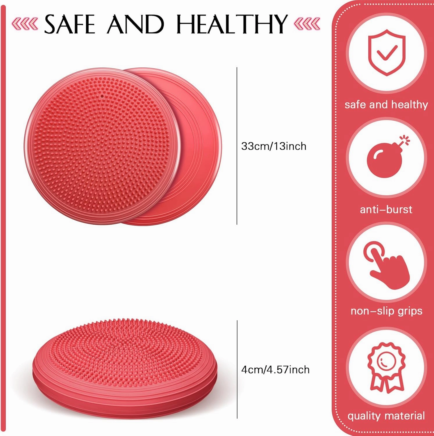 Libima 8 Pcs Wiggle Seat Inflated Wobble Cushion Sensory Seat Flexible Balance Board Balance Disc with Needle Pump for Men Women Physical Exercise Improving Posture Home Office