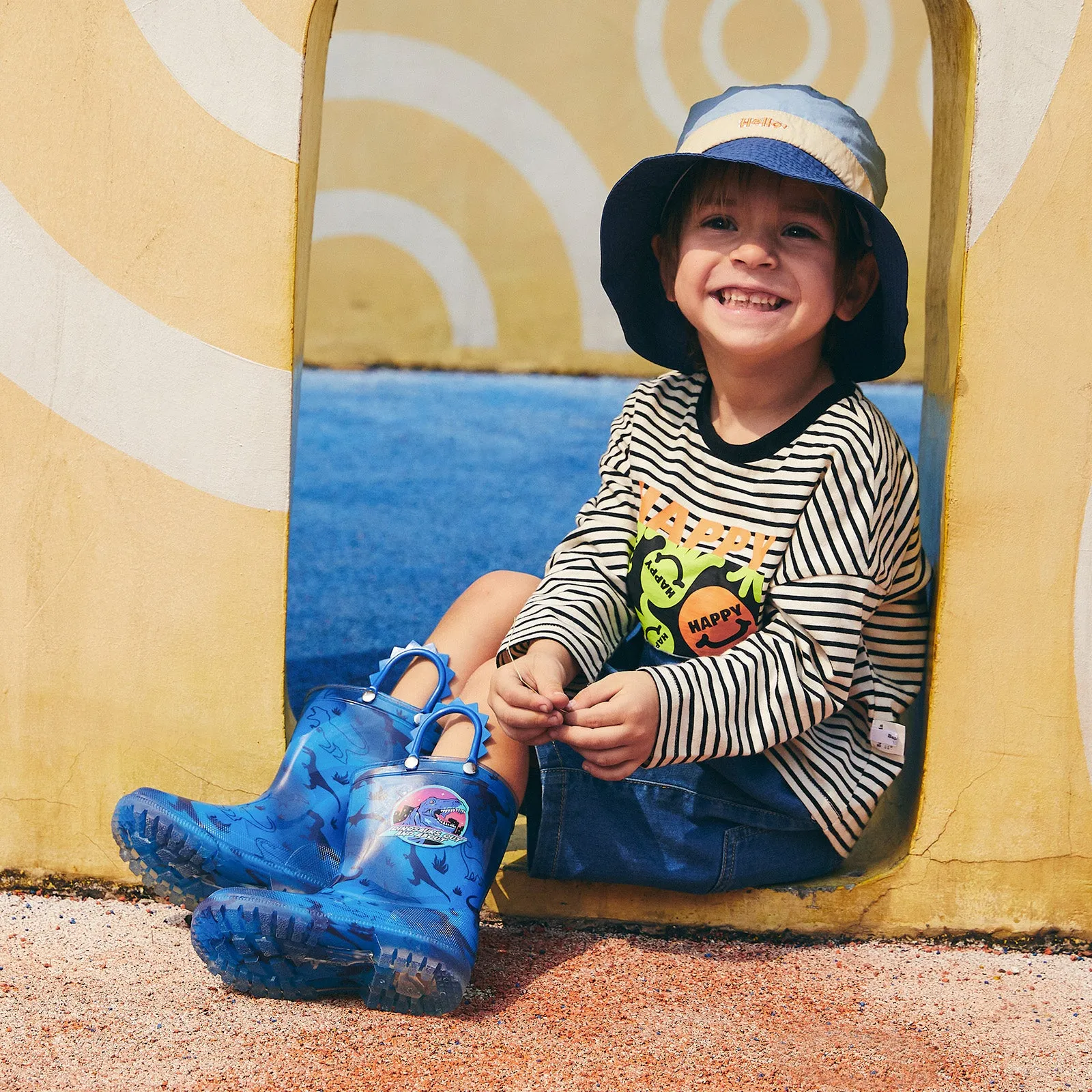 Light Up Kids Rain Boots with Handles