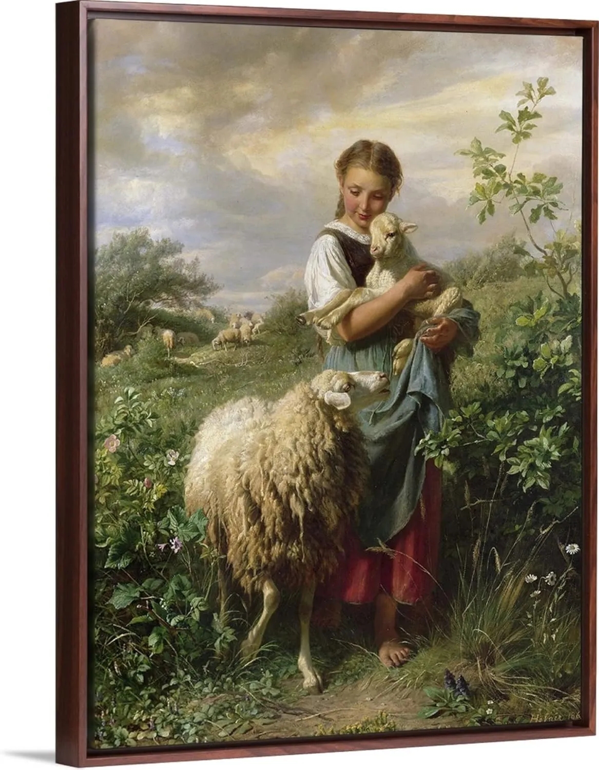 LINKAR Paint by Numbers Kit for Adults, DIY Acrylic Painting by Numbers, The Shepherdess by Johann Baptist Hofner, 20x16 inches, Frameless, Unisex, All Seasons
