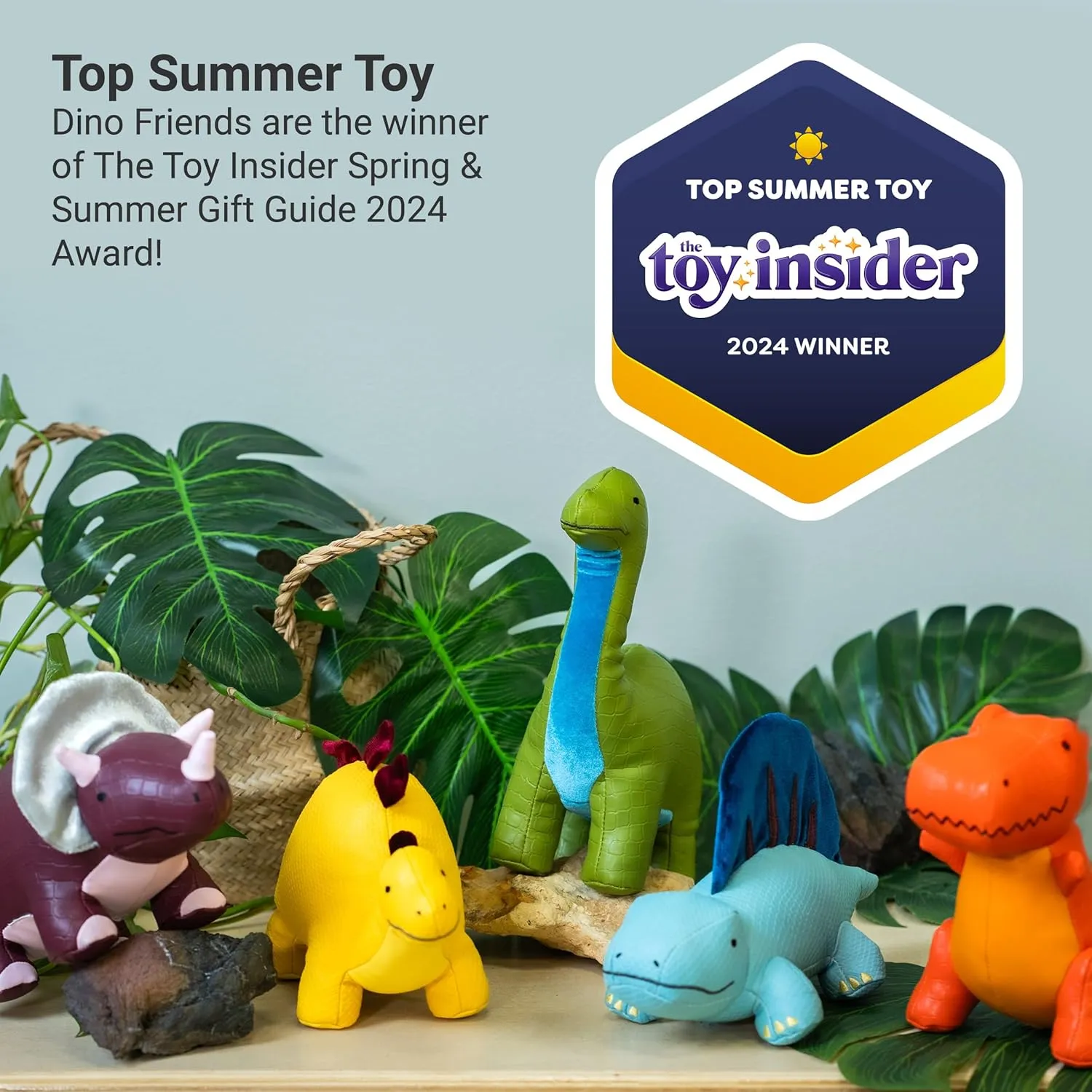 Little Big Friends Dino Friends | Dimetrodon Sensory Toy with Textures & Tinkling Bell | Baby-Safe Vegan Leather Toy | Lightweight & Cleanable | Dimitri The Dimetrodon