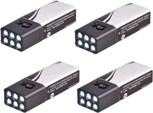 Lixada LED Handheld Flashlight Super Bright Mini LED Handheld Flashlight Pokect Battery Light Torch for Outdoor Camping, Hiking, Hunting, Fishing (Black-4pcs)