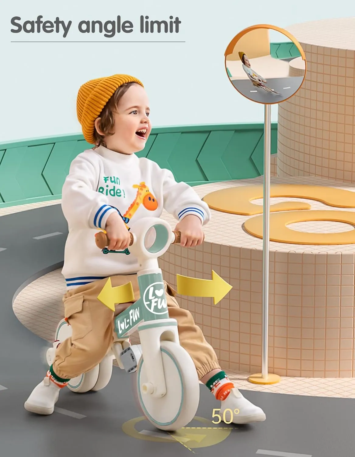 LOL-FUN Tricycle for Toddlers 1-3 Years Old Boys Girls Toy, 4 in 1 Baby Balance Bike for 1 2 Year Old Gift, Kids Bicycle with Easy Assembly Removable Pedal