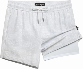 maamgic Mens Swim Trunks with Compression Liner 5" Stretch Beach Shorts Quick Dry with Zipper Pockets No-Chafing Board Shorts