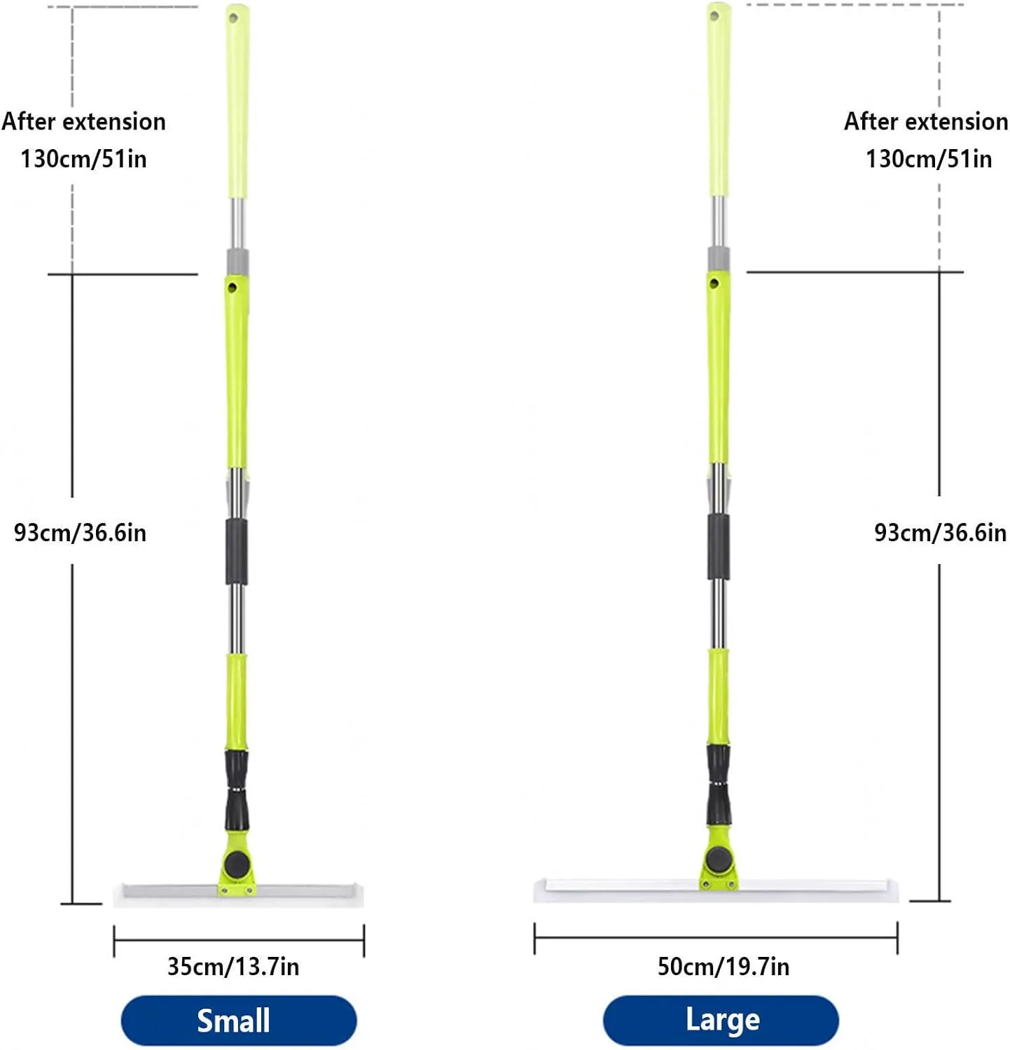 Magic Broom Sweeper, with 51 Long Handle Squeegee Broom for Floor, Squeegee Broom for Floor Cleans Glass,Fine Dust,Hair,Liquids,Small:35×130cm