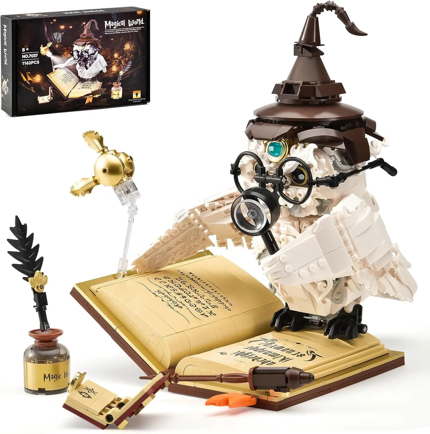 Magic World Owl Building Toy Set for Adults,Teen Creative Bird Collection Model Toys,Home Office Decor,Party Favors Gifts for Kids Boys Girls 8 (1162PCS)