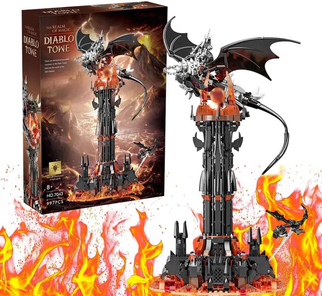 Magical Lord of The Rings Dark Tower Building Blocks Set, 997 PCS Schloss Lord Model Building Blocks kit, MOC Castle Lord Building Brick, Creative Toys Gifts for Adults and Kids