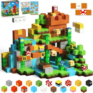 Magnetic Blocks-100PCS Magnetic Toy World Set Magnetic Building Blocks, STEM Montessori Sensory Toys for Toddlers Kids Boys Girls Ages 3 4 5 6 7 8 9 10 Christmas Birthday Gifts