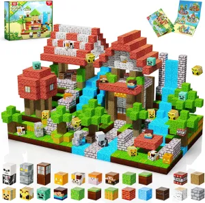 Magnetic Blocks-200PCS Magnetic Building Blocks, Magnets Cubes 2025 Upgraded Stacking Magnets for Kids Forest River Indoor Construction STEM Toys, Christmas Birthday Gifts for Boys & Girls Ages 3 