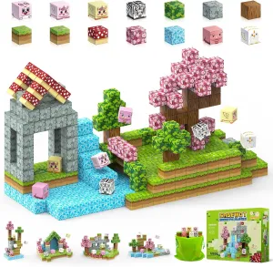 Magnetic Blocks Building Toys,108PCS Magnetic Building Blocks,Magnets Cubes Garden Set,Toddler STEM Sensory Construction Toys 3 4 5 6 7 Girls Boys Christmas Birthday Gifts for 3  Years Old Kids