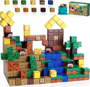 Magnetic Blocks for Kids - 128PCS Building Toys for Toddler, Building Magnet Cube Toy for Boys Girls, STEM Sensory Educational Game, Birthday Gifts for Toddlers Kids Ages 3 4 5 6 7 8