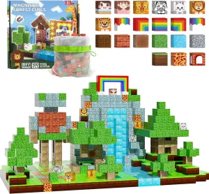 Magnetic Blocks for Kids 4-8 Magnetic Building Blocks with Light Creative Educational Sensory Game, STEM Montessori Learning Toy Magnet Tiles Block Themed Gifts,100pcs