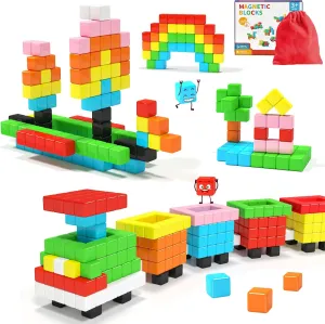 Magnetic Blocks for Toddlers -Classroom Must Haves STEM Learning Toys for 3-5 Year Old Boys & Girls, Safe & Strong Building Blocks with ASMR Sounds,Ideal Gifts for Kids 3 