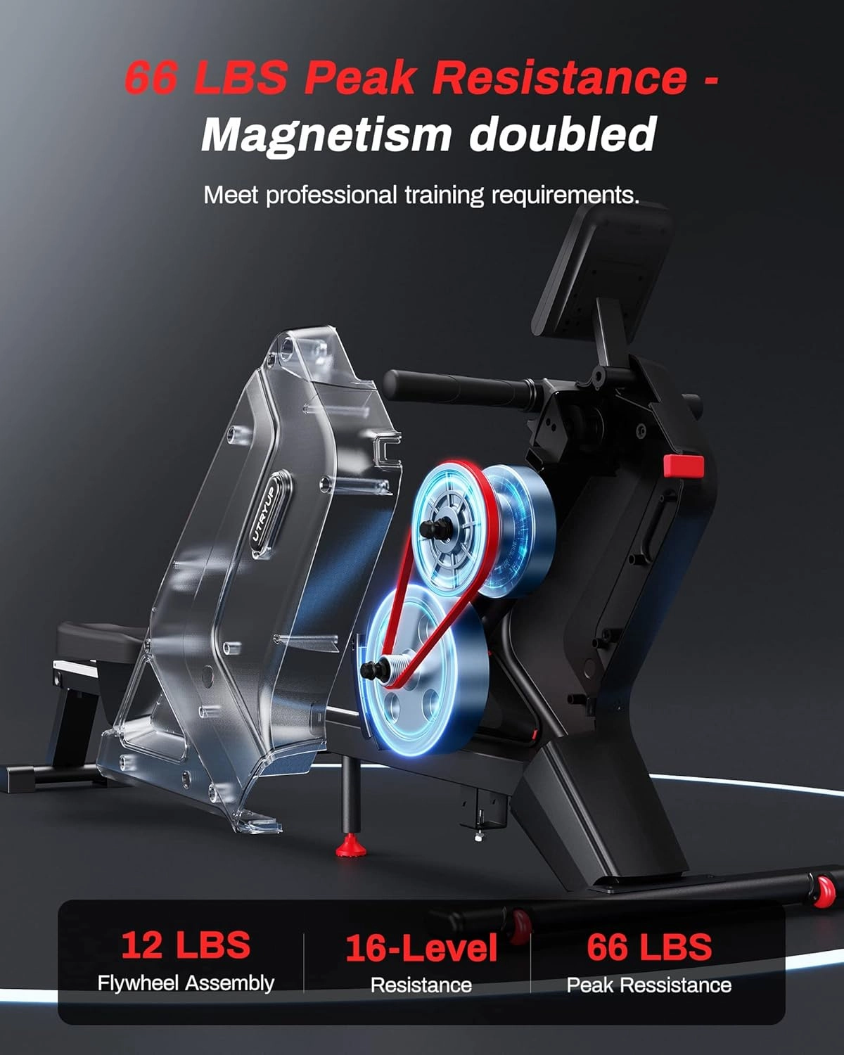 Magnetic Rowing Machines for Home (R05), Water Rowing (R10), 16 Levels of Quiet Resistance Foldable Compact Rowing Machine 350 LB Weight Capacity with Bluetooth, App Supported, Tablet Holder