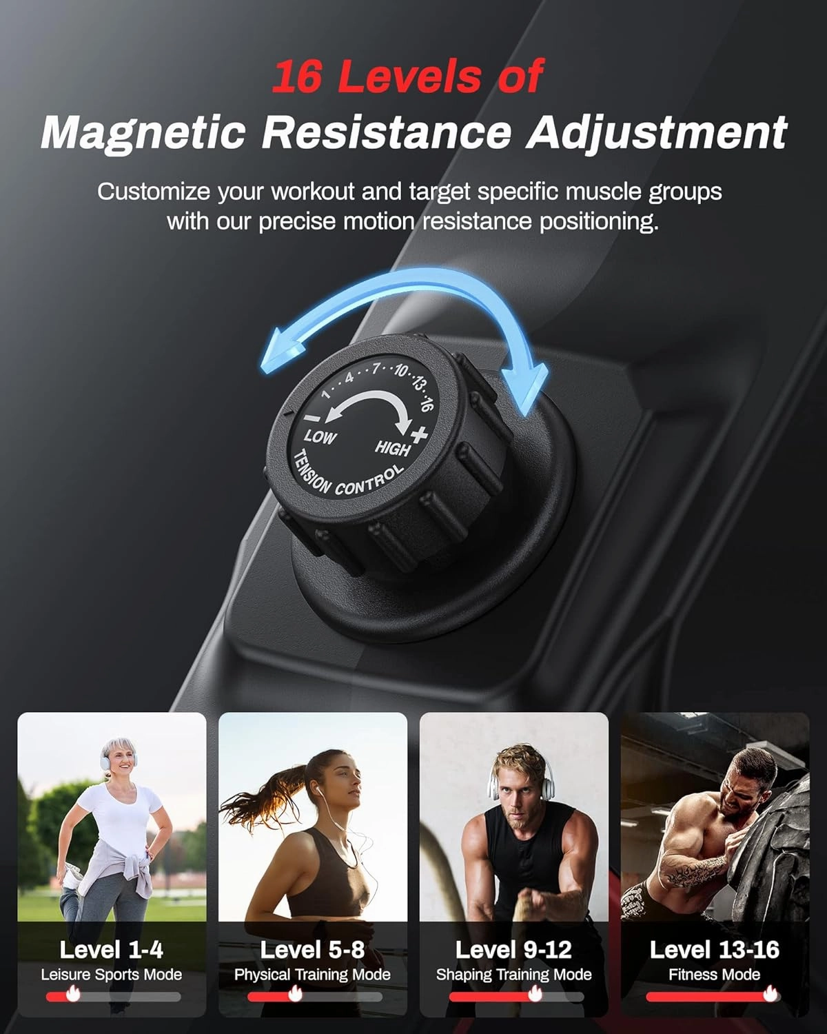 Magnetic Rowing Machines for Home (R05), Water Rowing (R10), 16 Levels of Quiet Resistance Foldable Compact Rowing Machine 350 LB Weight Capacity with Bluetooth, App Supported, Tablet Holder