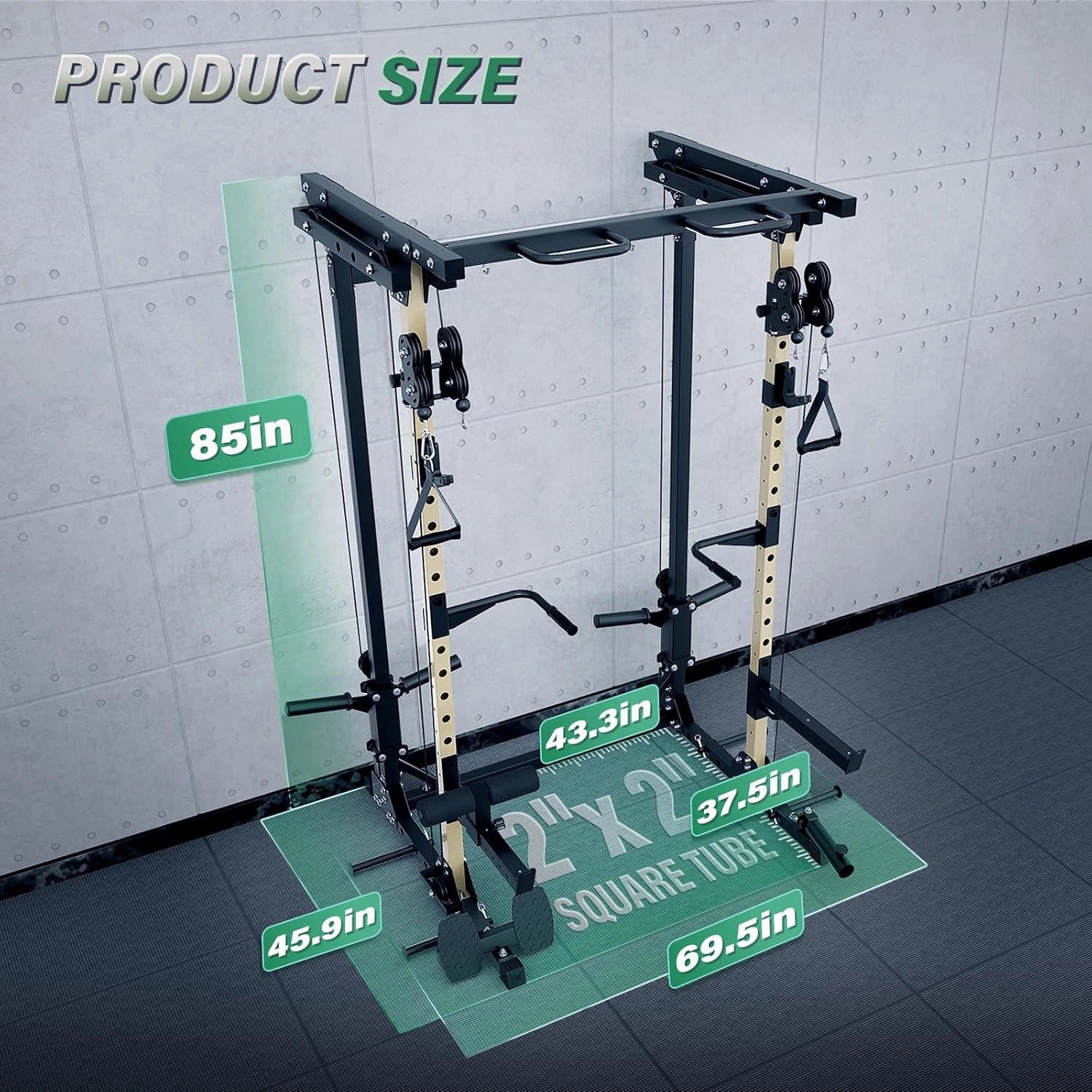 MAJOR FITNESS Drone3 Power Cage - Multi-Function Power Rack for Home Gym, Squat Rack with Pull-up Bar, Cable Crossover System, J-Hooks, for Strength Training, Heavy-Duty Steel Construction