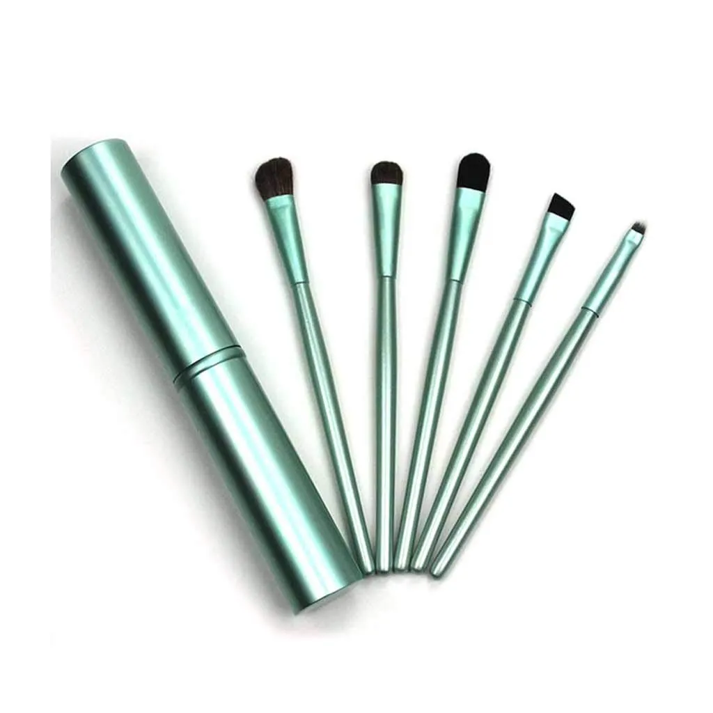Makeup Brush 5pcs Travel Portable Mini Eye Makeup Brushes Set Smudge Eyeshadow Eyeliner Eyebrow Brush Lip Make Up Brush Kit Professional Cosmetic Products