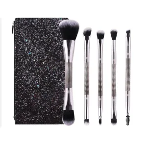 Makeup Tool Dispersal Powder Eye Shadow Foundation Brush 5 Piece Suit, Black