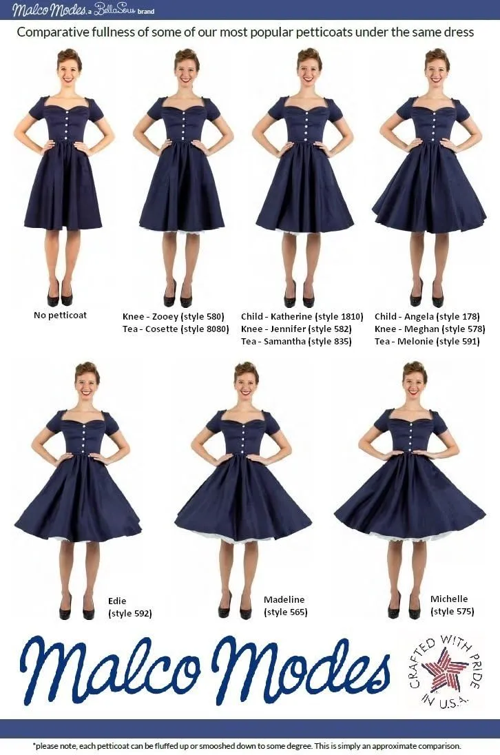 Malco Modes Luxury Vintage Adult Petticoat for Halloween Costume, Vintage Style, Party Wear