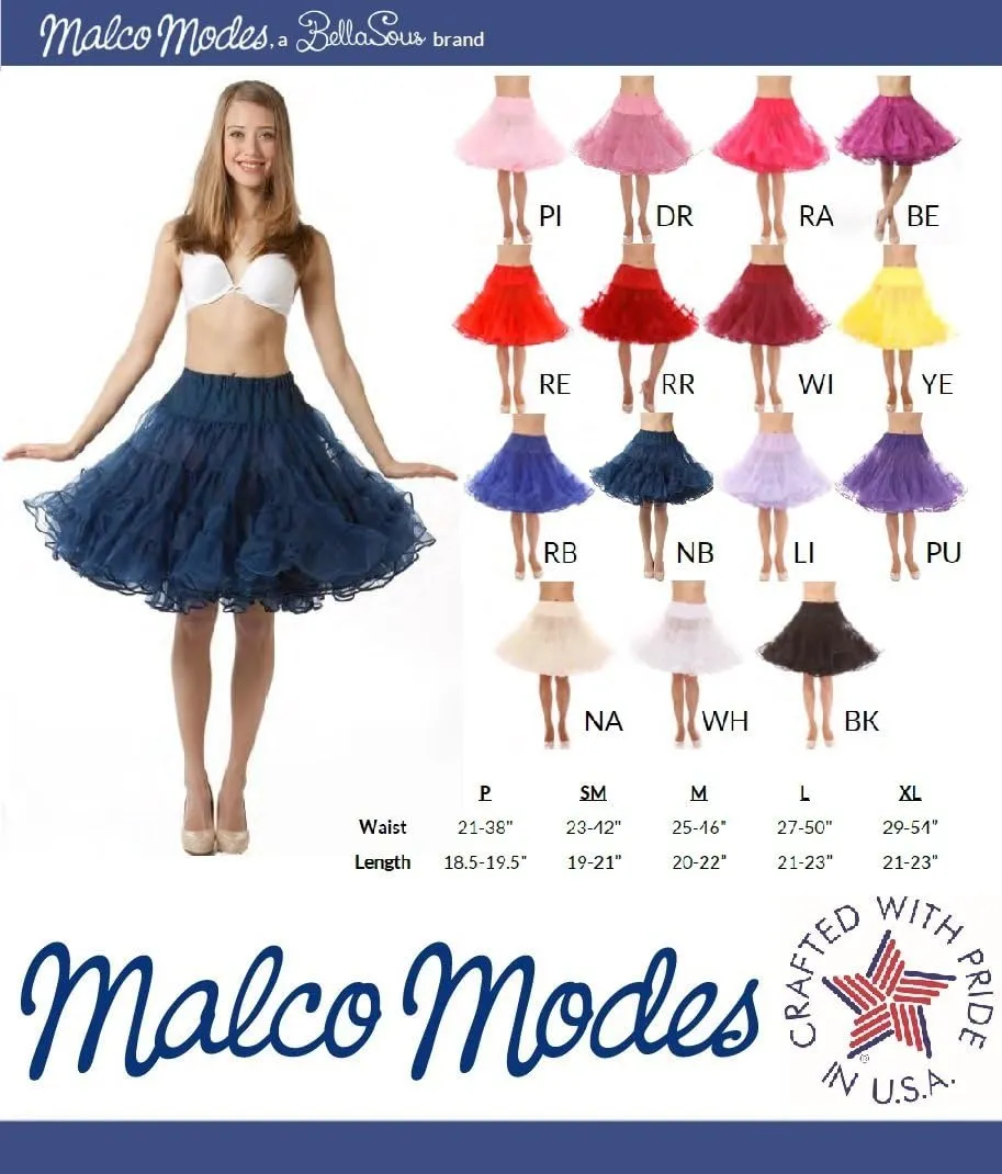 Malco Modes Luxury Vintage Adult Petticoat for Halloween Costume, Vintage Style, Party Wear