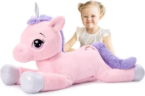 MaoGoLan 43" Big Unicorn Stuffed Animal, Giant Animal Plush Pillow Full of 5.4 Pounds of Cotton Large Unicorn Body Hugging Pillow for Girls Boys, Gift for Special Day