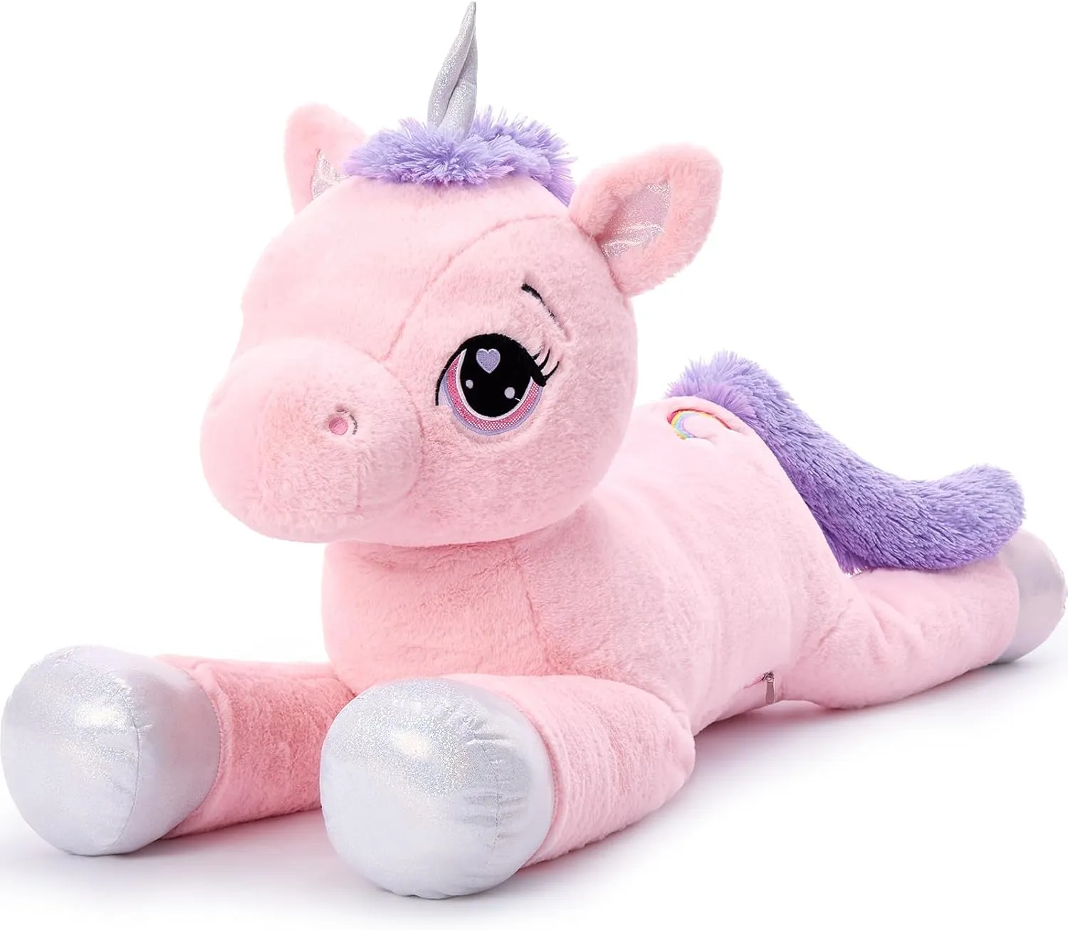 MaoGoLan 43" Big Unicorn Stuffed Animal, Giant Animal Plush Pillow Full of 5.4 Pounds of Cotton Large Unicorn Body Hugging Pillow for Girls Boys, Gift for Special Day