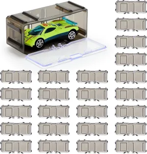 Marsui 50 Pcs 1/64 Scale Toy Cars Organizer Storage Case Clear Individual Toy Car Display Case1.4 x 1.4 x 3.5 Inches