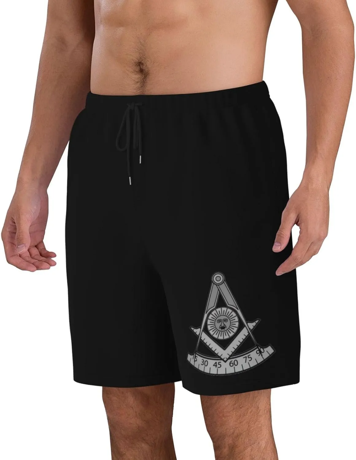 Masonic Past Master Universal Mens Swim Trunks Quick Dry Board Shorts 7" - Hawaii Beach Swimwear