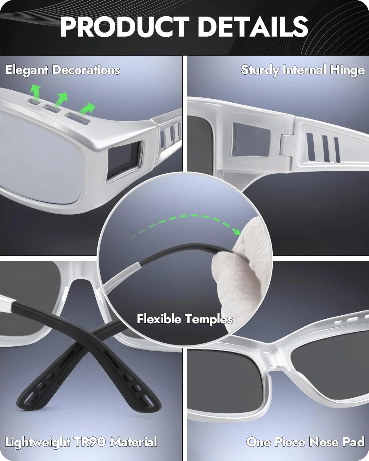Meeloog Polarized Sports Sunglasses Fit Over Glasses for Men Women, Wrap Around UV Protection Shades Driving Cycling Fishing